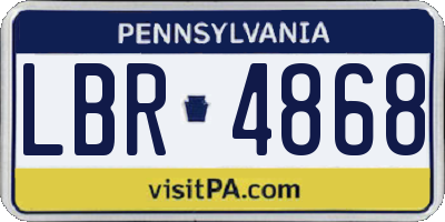PA license plate LBR4868