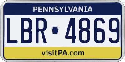 PA license plate LBR4869