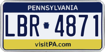 PA license plate LBR4871