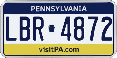 PA license plate LBR4872