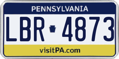 PA license plate LBR4873
