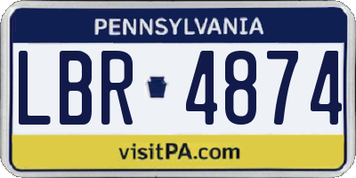PA license plate LBR4874