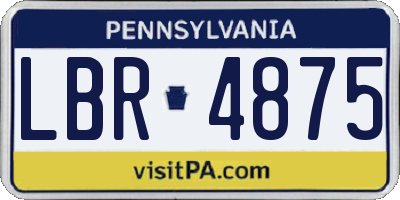 PA license plate LBR4875