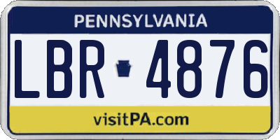 PA license plate LBR4876