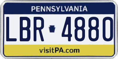 PA license plate LBR4880