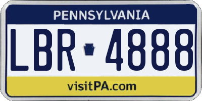 PA license plate LBR4888