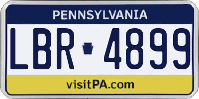 PA license plate LBR4899