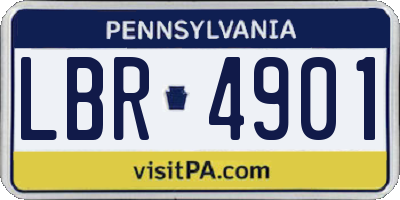 PA license plate LBR4901