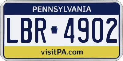 PA license plate LBR4902