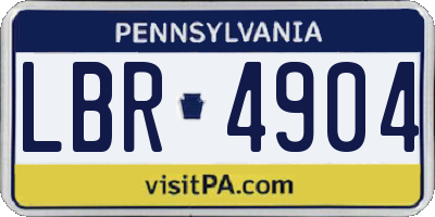 PA license plate LBR4904