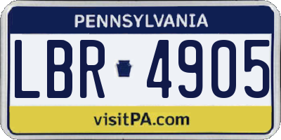 PA license plate LBR4905