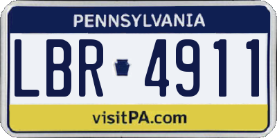 PA license plate LBR4911