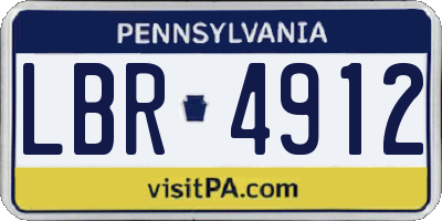 PA license plate LBR4912