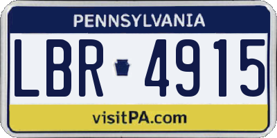 PA license plate LBR4915