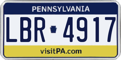 PA license plate LBR4917