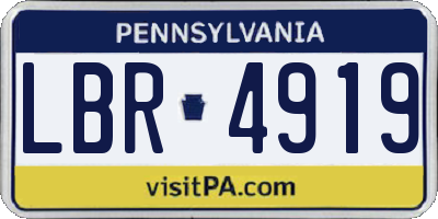 PA license plate LBR4919