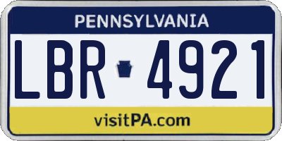 PA license plate LBR4921