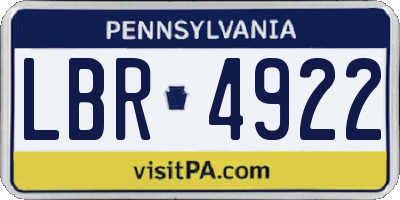PA license plate LBR4922
