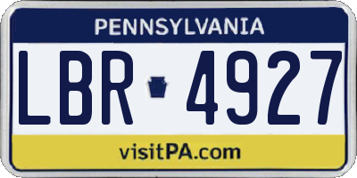 PA license plate LBR4927