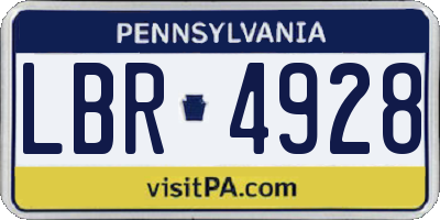 PA license plate LBR4928