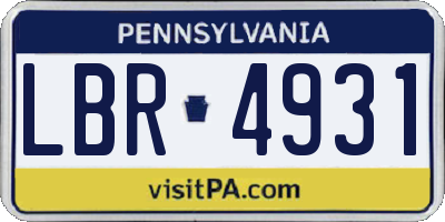 PA license plate LBR4931