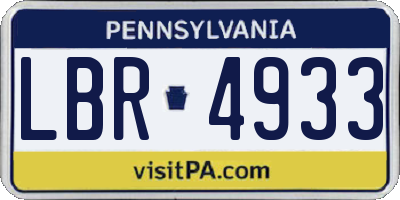 PA license plate LBR4933