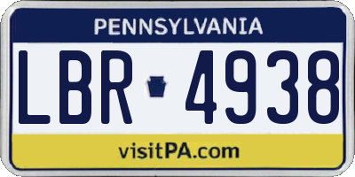 PA license plate LBR4938