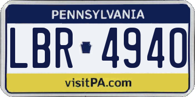 PA license plate LBR4940