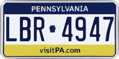 PA license plate LBR4947