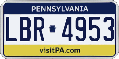 PA license plate LBR4953
