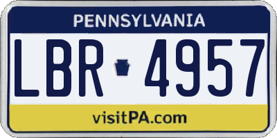 PA license plate LBR4957