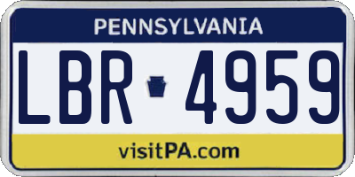 PA license plate LBR4959