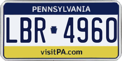 PA license plate LBR4960