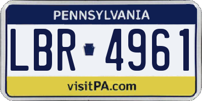 PA license plate LBR4961
