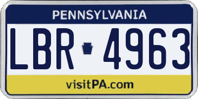 PA license plate LBR4963