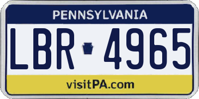 PA license plate LBR4965
