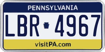 PA license plate LBR4967