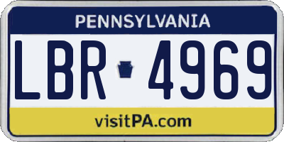 PA license plate LBR4969