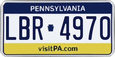 PA license plate LBR4970