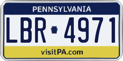 PA license plate LBR4971