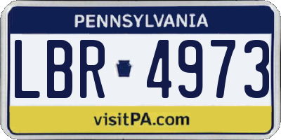 PA license plate LBR4973