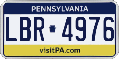 PA license plate LBR4976