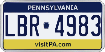PA license plate LBR4983