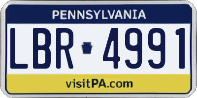 PA license plate LBR4991