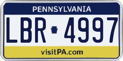 PA license plate LBR4997