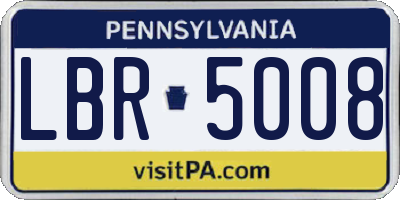 PA license plate LBR5008