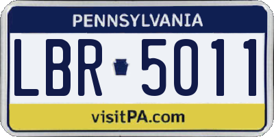 PA license plate LBR5011