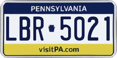PA license plate LBR5021
