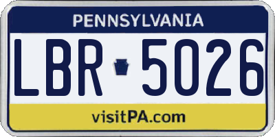 PA license plate LBR5026