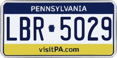 PA license plate LBR5029